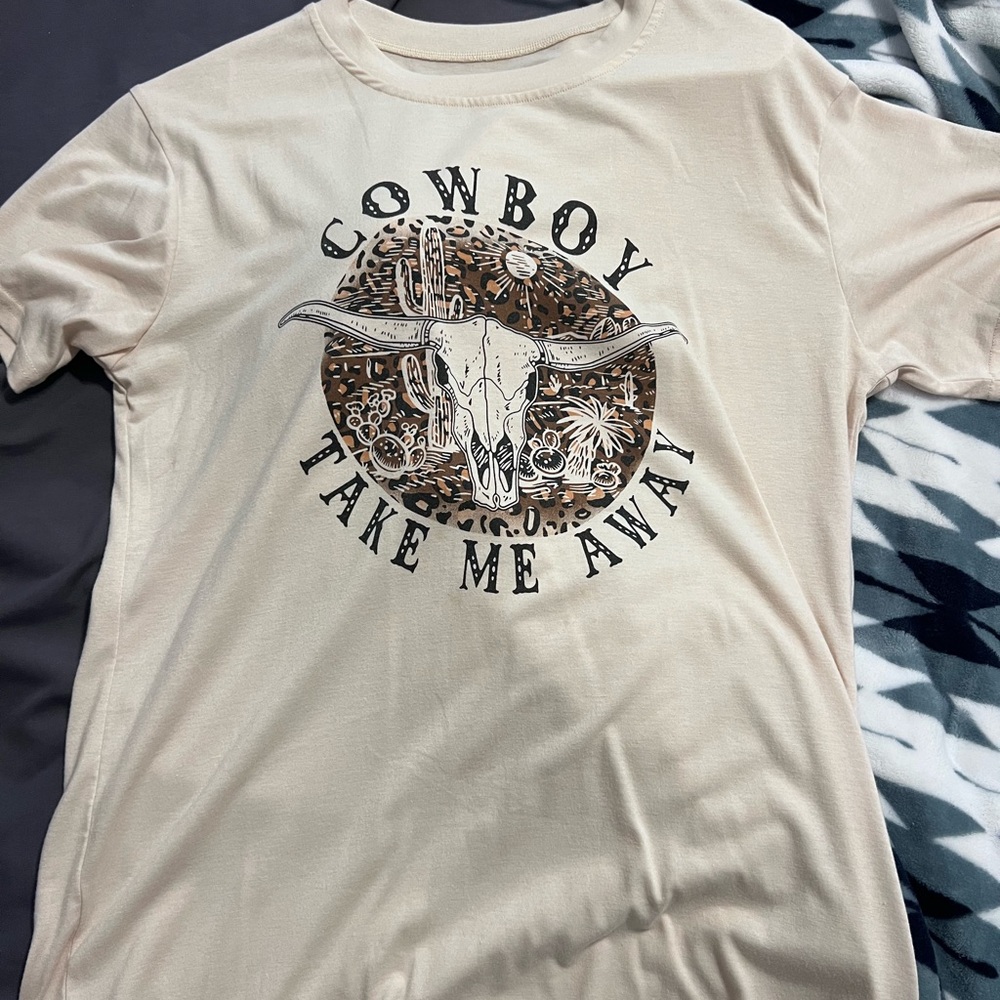 Cowboy Graphic Tee in Cream